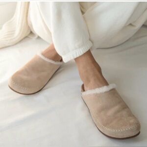 Jenni Kayne $375 Shearling Lined Moc Clog in Natural Beige Sz 38/ US 7.5-8